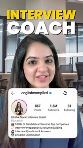 31K views · 736 reactions | Interview Question - Why do you want to work here? . . . Follow @englishcompiled to ace your interview #careercoach #interviewing #employee #jobvacancy #jobsearch #jobvacancy #interviewready #communicationskills #interviewhacks #interviewtime #interviewcoach #englishcompiled #jobsforfreshers #jobstips #careerexpert #jobsinindia #interviewtips | Diksha Arora - Interview Coach | Facebook