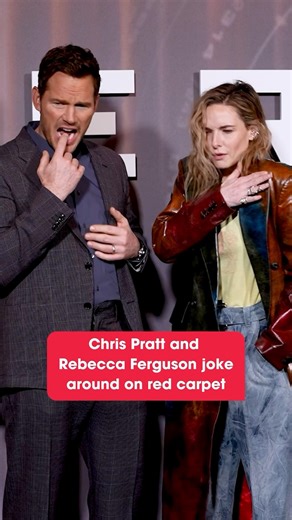 Chris Pratt and Rebecca Ferguson love messing around on the red carpet 🤣 #chrispratt #mercy