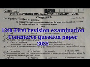 12th std First revision examination Commerce question paper 2025