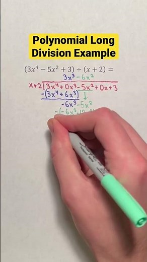 Polynomial Long Division Example #Shorts #algebra #math