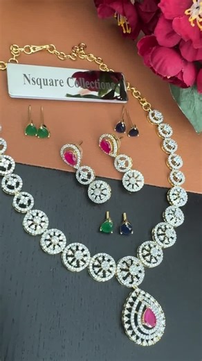 Diamond Interchangeable Necklace Set: Gold Two-tone Earrings - Etsy