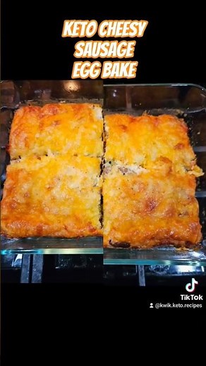 Keto Cheesy Sausage Egg Bake #keto #ketodiet #breakfast