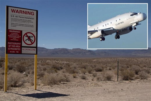 Secret Air Force jet spotted flying over Area 51 by plane-obsessed photographer