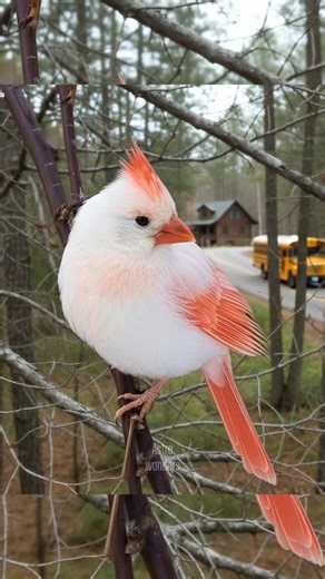 A white cardinal isn’t albino — it’s one in a million 🤍 This rare bird gets its snowy feathers from leucism, a pigment condition that leaves the eyes untouched. Quietly rare. Naturally unreal. | Astrowonders