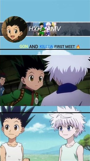 🍀 Gon and killua first meet 💚|| #anime #shorts #hunterxhunter
