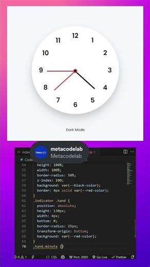 analog watch in HTML and CSS