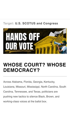 People need to pay attention to what’s happening to the voting rights act at the Supreme Court level. We need everybody locked in.￼ #SCOTUS #VotingRights #georgia #Louisiana Here is the link https://actionnetwork.org/petitions/bvmhandsoffourvote | Attorney Gerald Griggs