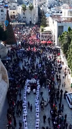 City of Bethlehem holds its first public Christmas celebrations since the war in Gaza amid an ongoing ceasefire. | USA TODAY
