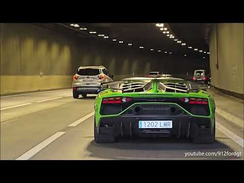 Aventador SVJ RACE EXHAUST INSANE TUNNEL SOUND & DOWNSHIFTS!
