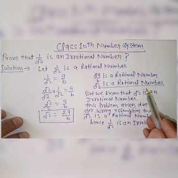 prove 1/√2 is a irrational number CLASS 10TH maths