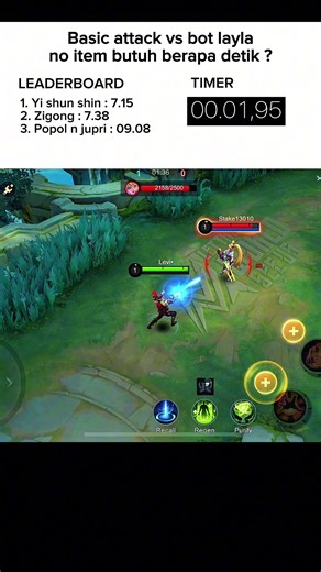 Claude's Basic Attack Challenge Against Bot Layla