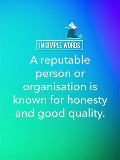 Word of the day-‘Reputable’📚Enhance your vocabulary #english#learningenglish
