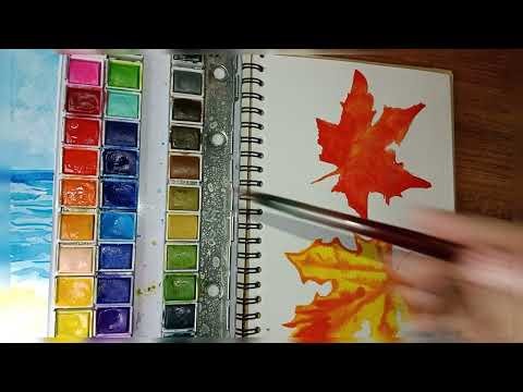 Easy Maple Leaf Watercolor Painting Tutorial | Autumn Leaf Art for Beginners | #lilybymt