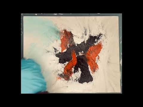 Easy Abstract Painting/ Demonstration with Palette Knife and cloth and Colorful Acrylic paints