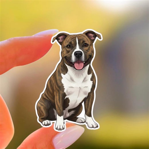 Kawaii Brindle Pit Bull Terrier Sticker – Waterproof Laptop Decal - Etsy
