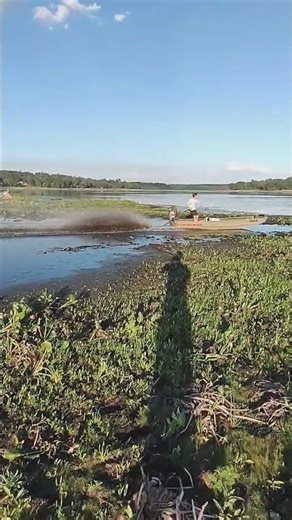 1436 Jon boat with a feather lite surface drive