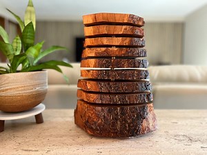 Handcrafted Log Lamp: Rustic Wooden Table Lamp With Smart LED Bulb - Etsy