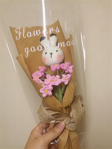 Handmade Crochet Forget-me-not Bouquet: Everlasting Floral Decor - Etsy