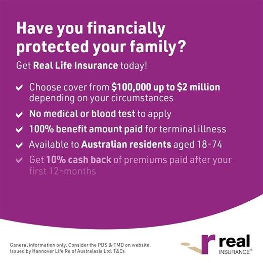 We've paid out over $222 million in Real Life Insurance claims in the last 5 years. 2019-2023 | Real Insurance