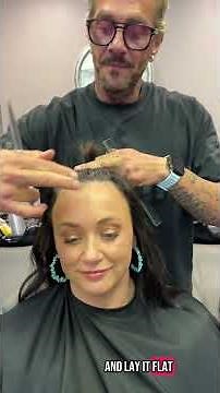 Cutting long arched bangs
