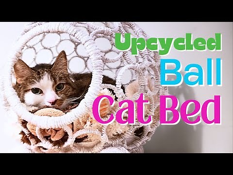 DIY Ball Shaped Cat Bed Cozy Cat Cave - Made For Zero Dollars