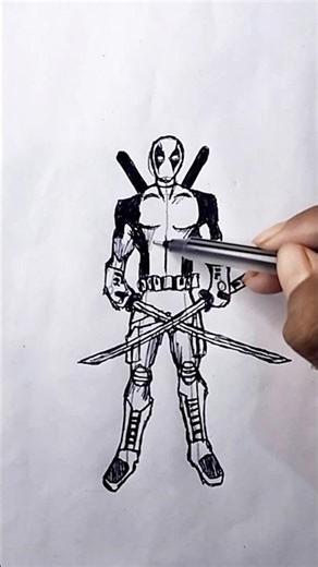 Deadpool 🥶 Stickman Speed drawing #shorts #anime #drawing #deadpoolandwolverine