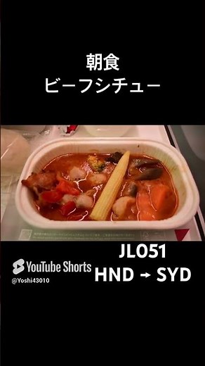 JAL エコノミークラス 機内食 羽田発シドニー #JAL #aviation #shorts