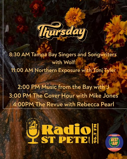 It’s Thursday on #967fm and #RadioStPete! Francis J Kolb Toni Tyler Rocks #wolfontheradio #creativediffences #coversongs #popmusic #wherelocalmusiclives | Radiostpete.com