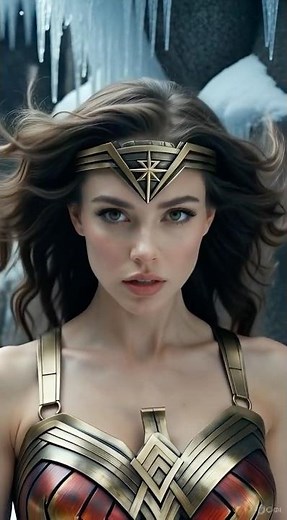 ❄️ Wonder Woman Frozen in Crystal Chains – Ice Cave Showdown! 🔥 #wonderwoman #wonderwomanai