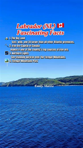 5.7K views · 73 reactions |  Labrador — The Big Land From iron ore and northern lights to whales and wild rivers, this land is as strong as it is stunning. Discover why they call it the Iron Ore Capital of Canada — and so much more. #Labrador #newfoundlandandlabrador #fascinating #facts #didyouknow | Emily Q. Maeza | Facebook