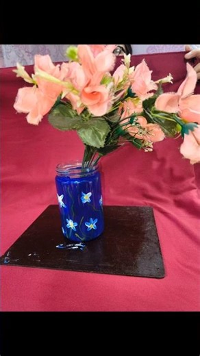 Glass Jar to Flower Vase 🌸 | DIY in 60 Sec #artandcraft #viral #valentinesday #valentine #flowers