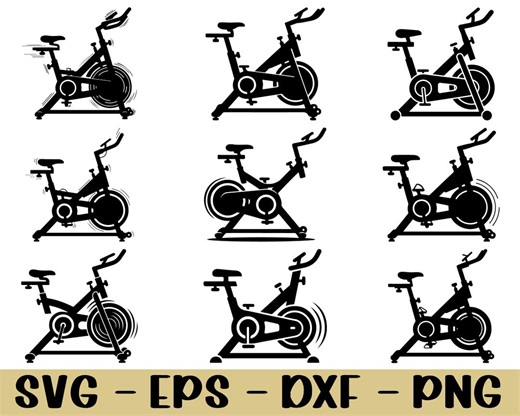 Spinning Bike Svg, Spinning Bike Silhouette, Dxf, Png - Etsy