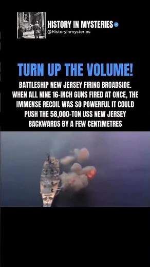The USS New Jersey’s Guns Were So Powerful They Pushed the Ship Back! 😳 #history #historyfacts
