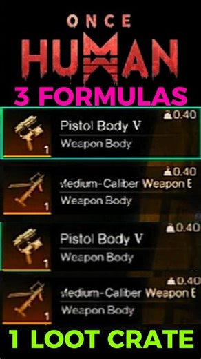 AFK FARM 1 CRATE = 4 FORMULAS WEAPON & ARMOR LINNINGS IS IT WORTH ONCE HUMAN