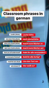 For example only , classroom phrases. #school #study #learning #study #germany | Learning German with heart
