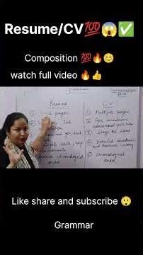 #resume 💯🔥😲#curriculumvitae #english #btechiyear #rtuexamquestion #exam #englishgrammar #english