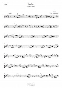 Perfect (Easy Level) (Ed Sheeran) - Violin Sheet Music