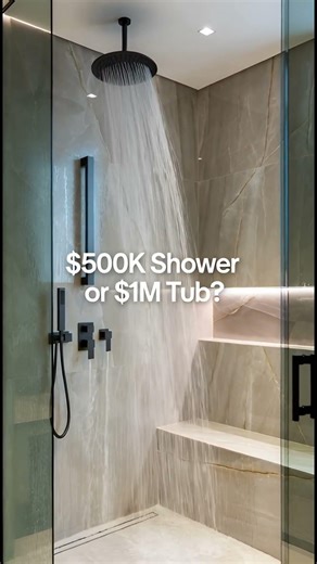 Walk-In Shower or Freestanding Tub? 💎 Choose Your Wealth #interiordesign #bathinterior #modernbath