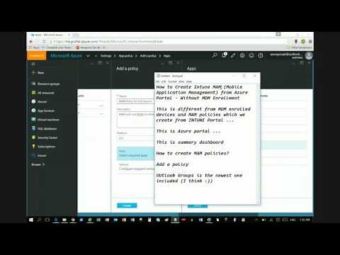 How to Create Intune MAM (Mobile Application Management) from Azure Portal - Without MDM Enrollment