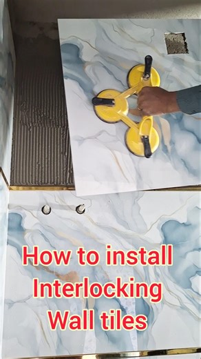 how to install interlocking wall tiles #shorts #tilesdesign #tilesinstallation