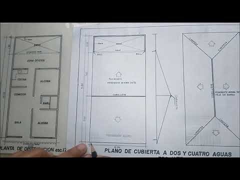ARCHITECTURAL TECHNICAL DRAWING - GABLED AND HIP ROOF PLAN.