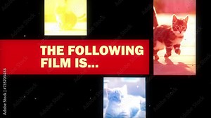 Retro film bumpers from the 70s and 80s for the film rating featuring generated AI cat footage