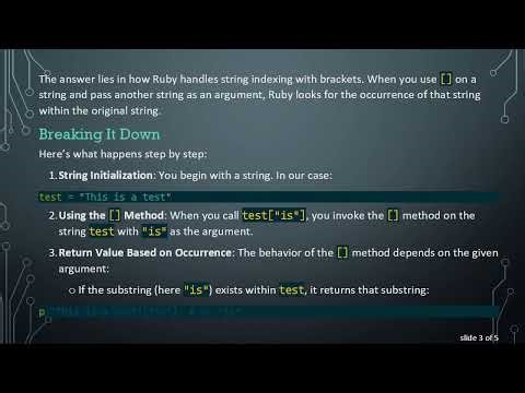 Understanding String Indexing in Ruby: Accessing Characters with Brackets
