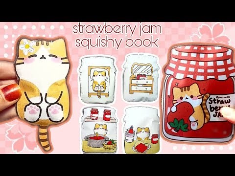 Strawberry jam squishy book // diy paper craft //satisfying squishy//craft valley