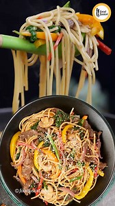 A famous Korean beef and vegetable stir fry recipe. "Korean Japchae Noodles " #FoodFusion #HappyCookingToYou #Koreanfood #noodles #food | Food Fusion