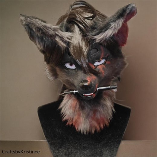 Realistic Fursuit Head,scar Wolf,long Hair Wolf,movable Jaw,fantasy Creature - Etsy