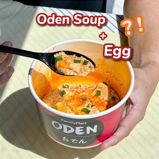 [DIY] Trying the viral #foodhack with Oden soup! Give it a try too 🤤🥚 #FamilyMartMY #Hack #ViralHacks #Oden #Egg *Oden available is dependent on the in-store availability. While stocks last. | FamilyMart Malaysia