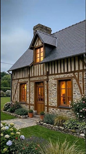 Abandoned French Half-Timbered Stone Cottage Restored | Full Exterior Transformation