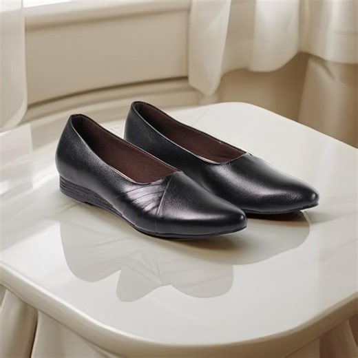 Handmade Black Genuine Leather Flats, Minimalist Women's Ballet Flats, Comfortable Soft Shoes - Etsy