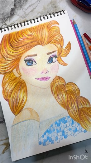 Elsa and Bella together in one. #drawing #art #shortvideo
